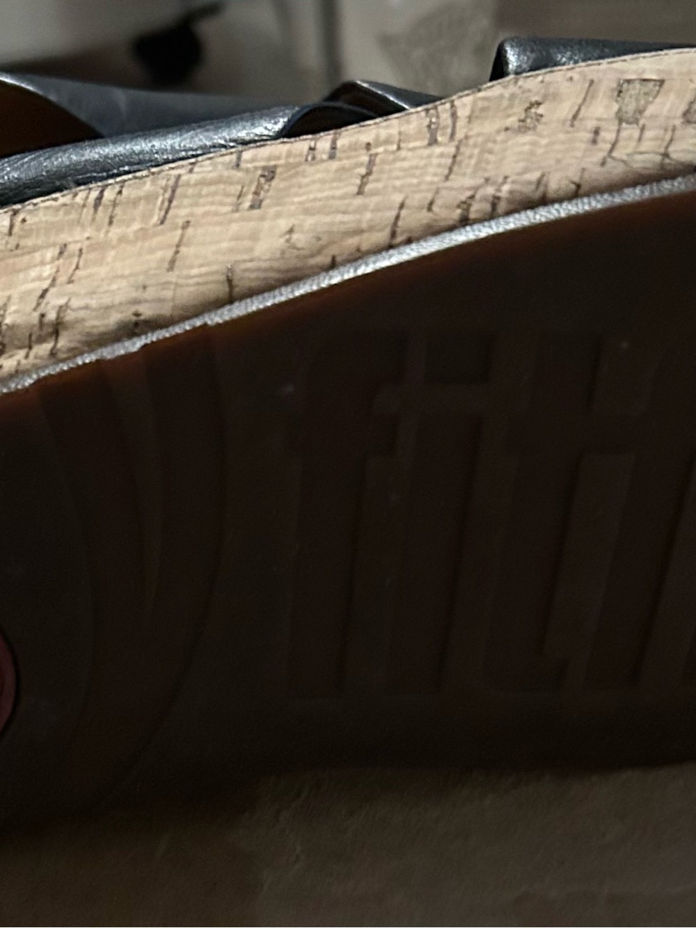 Women’s Black Cork-Trim Sandals - Picture 3 of 3